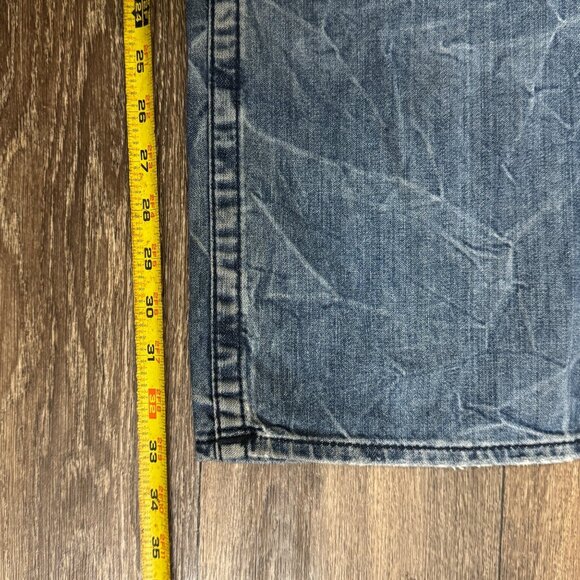 True Religion Jeans Men's 40x34 Blue Midnight Bootcut Billy Big T Flap Y2K 00s - Picture 10 of 12